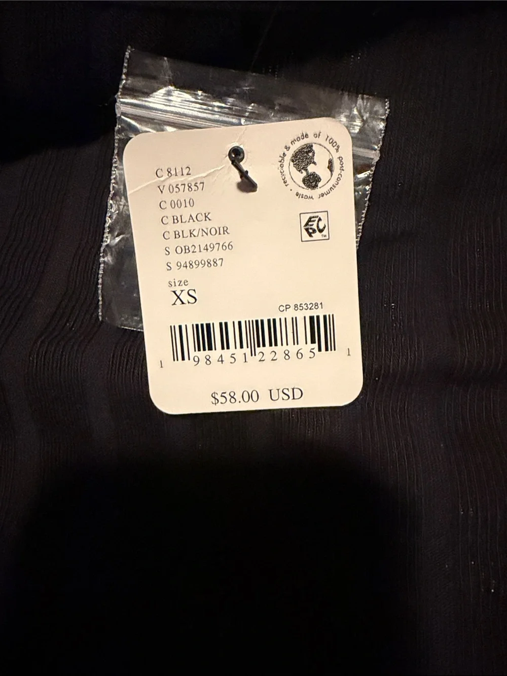 Free People Black Ribbed Long-Sleeve Button-Back Top - Picture 3 of 4